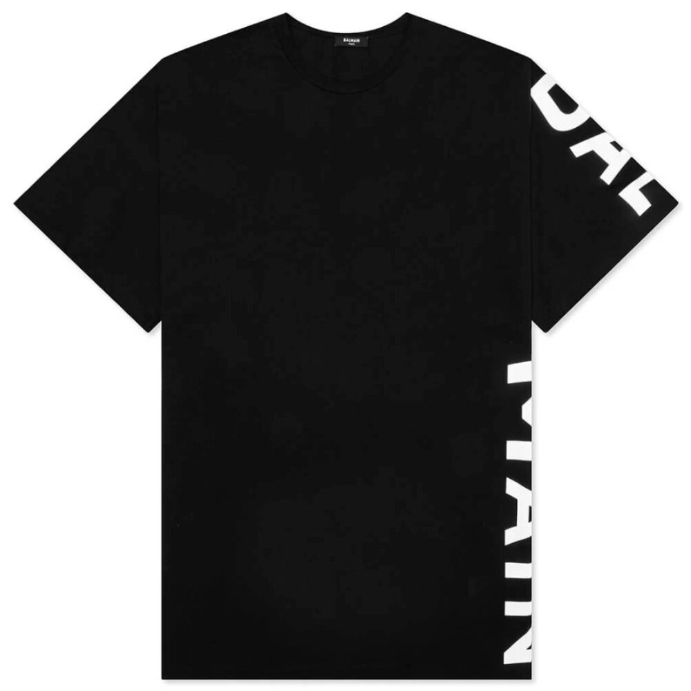 Balmain Side Printed T-Shirt - Noir/Blanc - MEDIUM